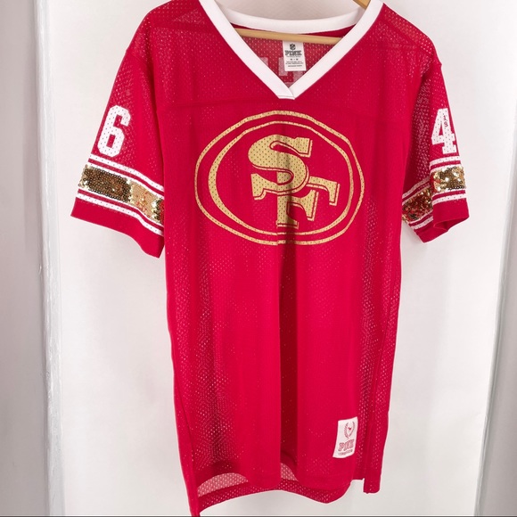 PINK Victoria's Secret Tops - Victoria's Secret Pink Red 49ers Red Jersey M
